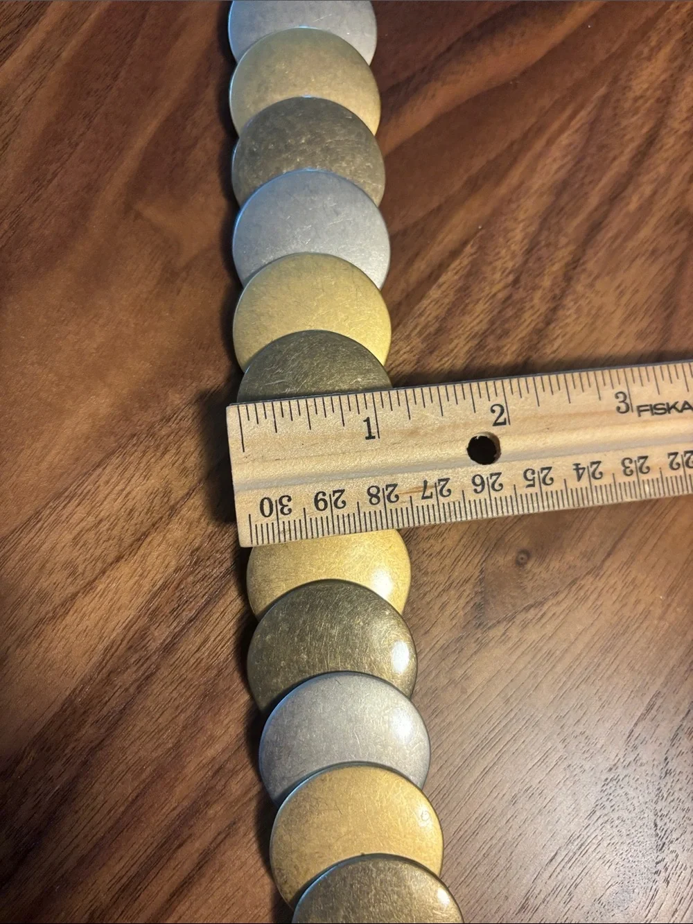 Vintage Metal Disc Elastic Statement Belt in Mixed Metallics